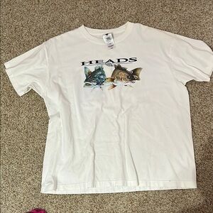 Head White Fish Graphic T-Shirt